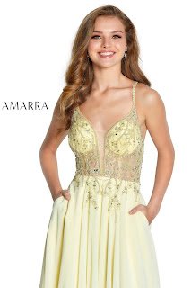 Chifoon A-Linen Prom Dress Amarra Soft Yellow