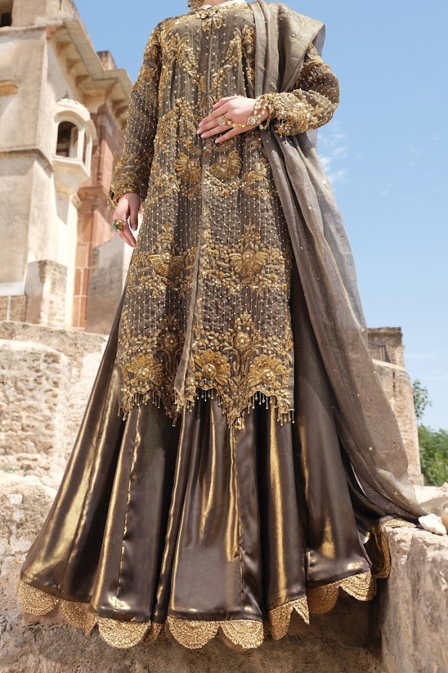 Almirah Gold color banarsi suit Party wear collection 2020