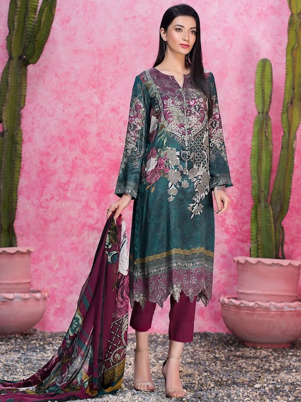 Limelight Thai silk dress Green printed