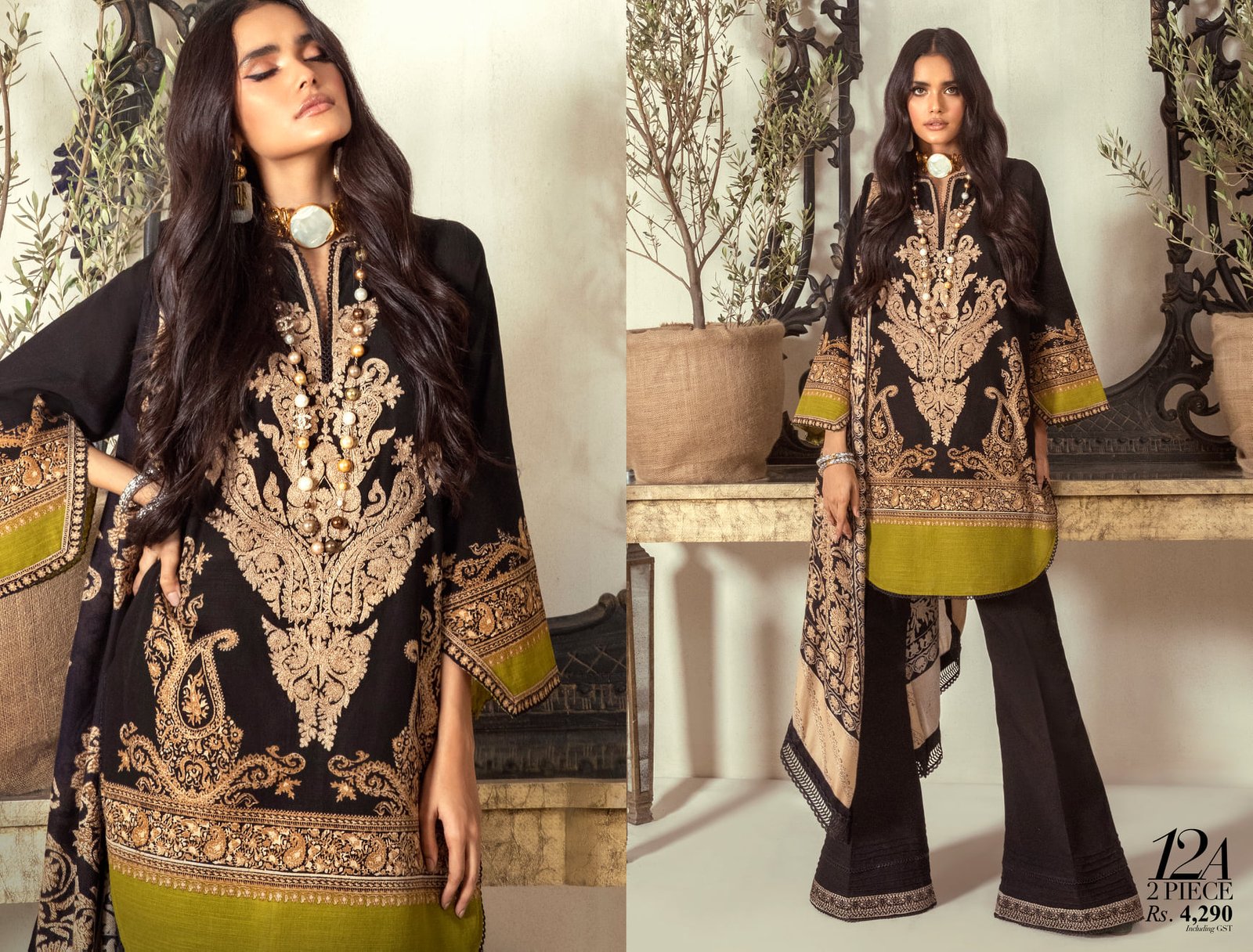 Sana Safinaz Winter Black embroiderd Dress 2021
