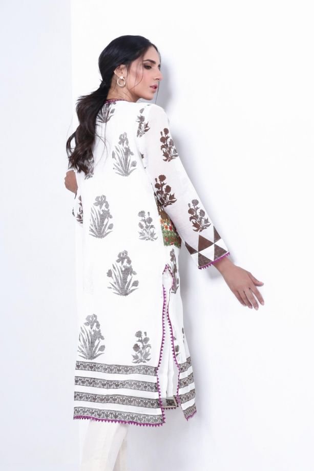 Sana Safinaz muzlin winter white printed dress back-side