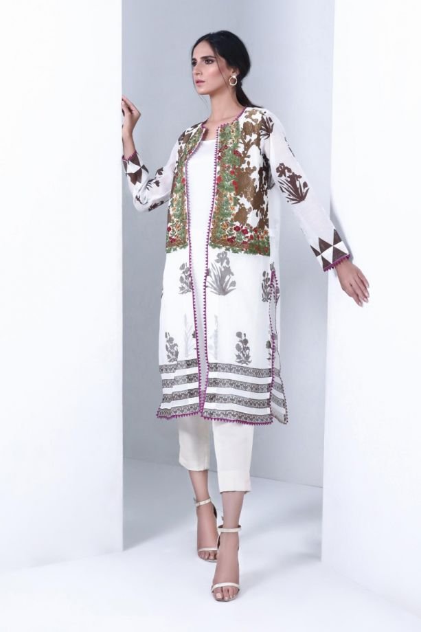 Sana Safinaz muzlin winter white printed dress