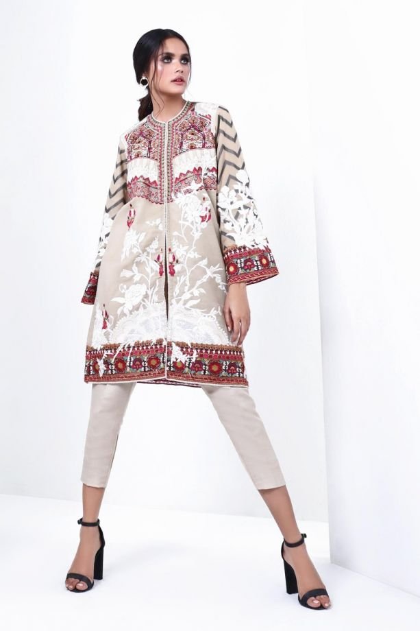 Sana Safinaz muzlin winter white color dress
