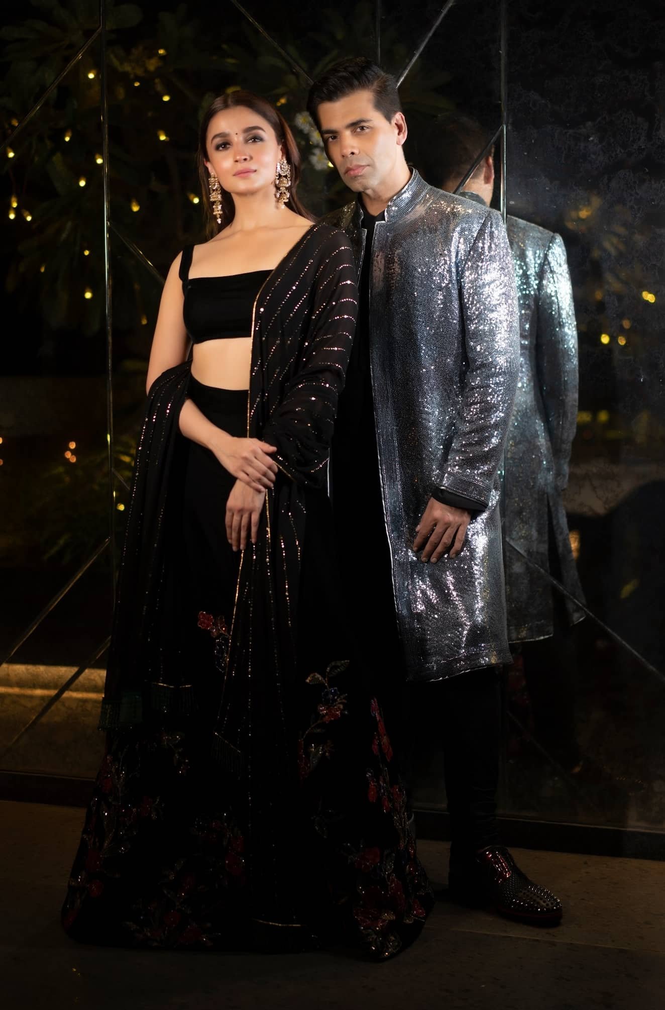 Indian Actress Alia Bhatt in Black Saree